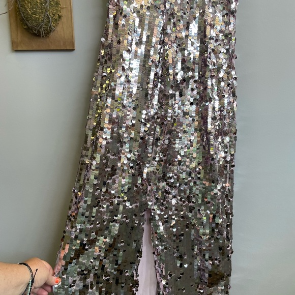 Beautiful  spaghetti strap festival Days  Zara sequin dress with back slit - Picture 3 of 5